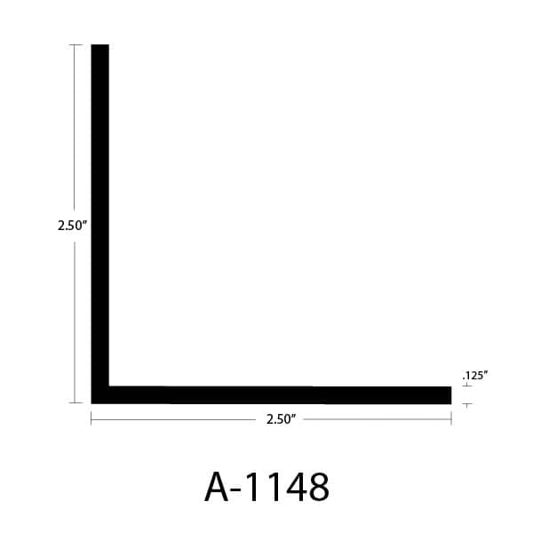 A-1148 Aluminum angle dimensions