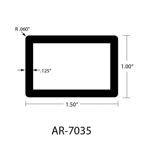 AR-7035 Rectangle Tubing dimensions
