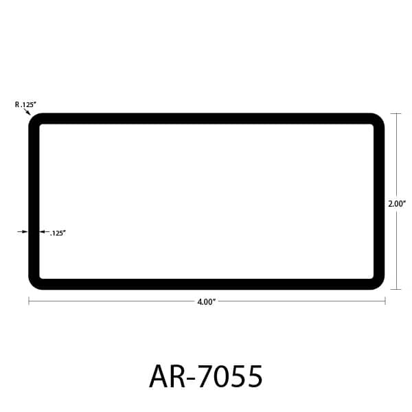 AR-7055 Rectangle Tubing Dimensions