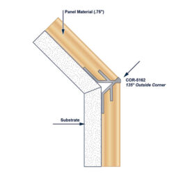 COR-5162 Aluminum Outside Corner Trim Install Diagram