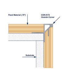 COR-5172 Aluminum Outside Corner Trim Install Diagram