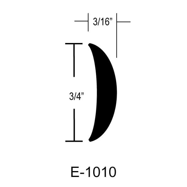 E-1010 – 3/4″ x 3/16″ Half Oval