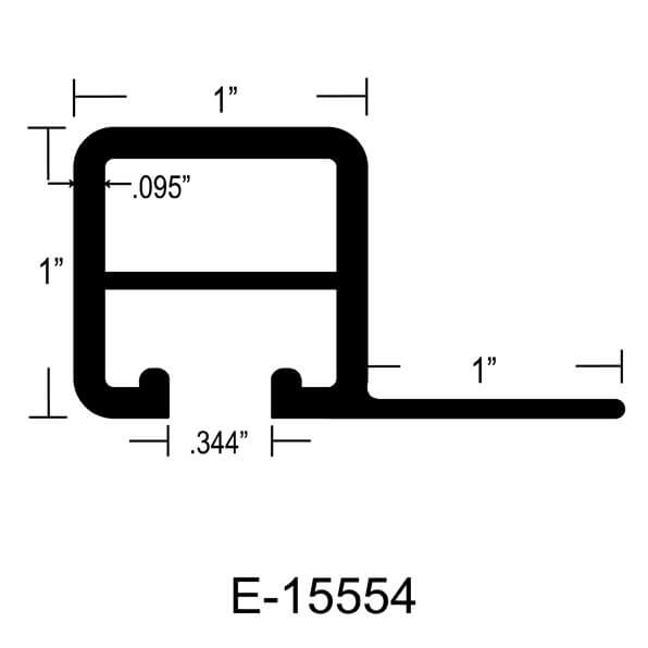 E-15554 – 1″ X 1″ X .095″ WALL