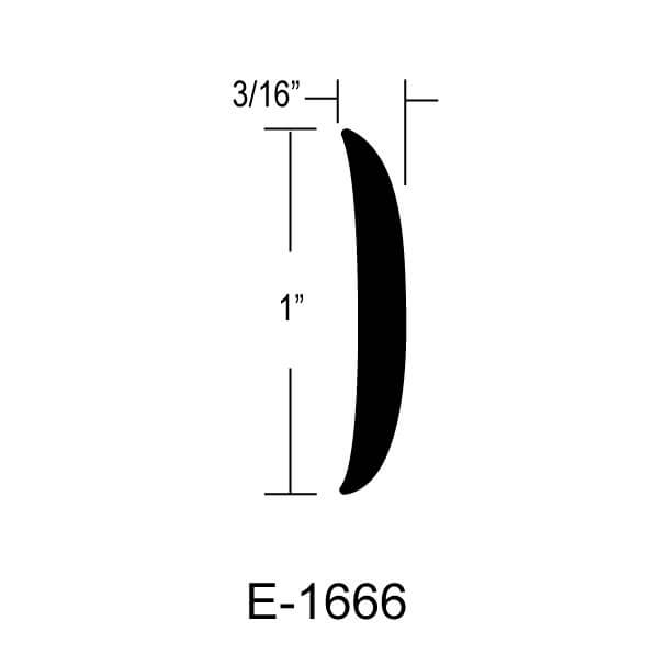 E-1666 – 1″ Face x 3/16″ Half Oval