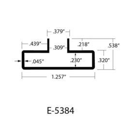 E-5384 Slatwall insert dimensions