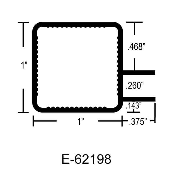 E-62198 – 1″ x 1″ w/ Offset Channel for .260″