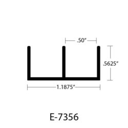 E-7356 Slide Door Track Bottom Dimensions