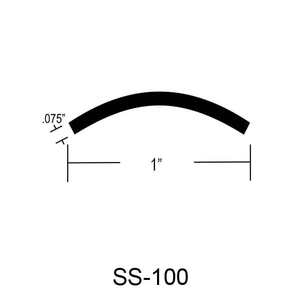 SS-100 – 1″ Face x .075″ Half Oval