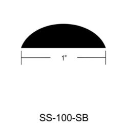 SS-100-SB – 1″ Solid Back – Half Oval