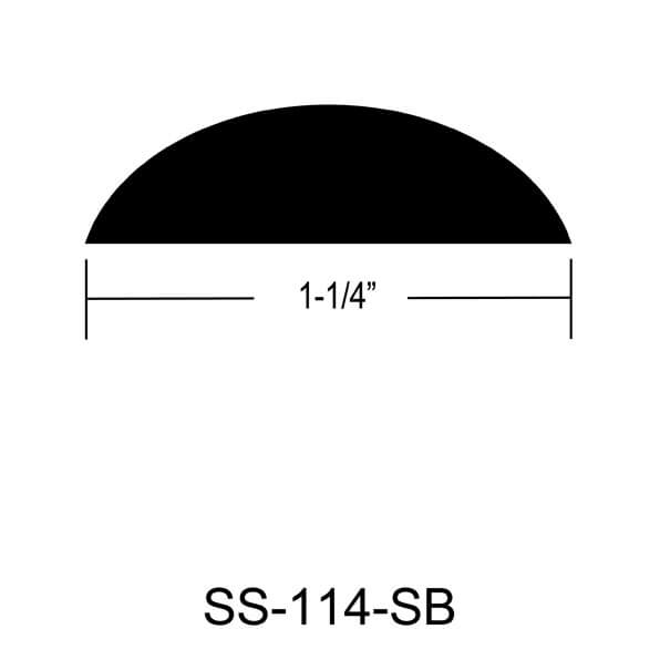 SS-114-SB – 1-1/4″ Solid Back – Half Oval