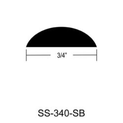 SS-340-SB – 3/4″ Solid Back – Half Oval