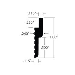 ZCP-2525-S Z Clip Continuous Rail Dimensions