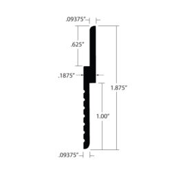 ZCP-62518 Z Clip Continuous Rail Dimensions