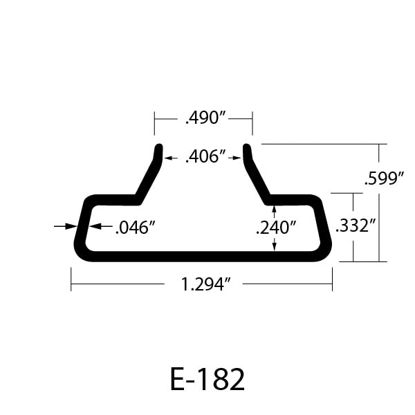 E-182 Slatwall Insert dimensions
