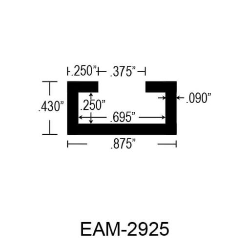 Aluminum C Channels Aluminum Slide Track Channels Eagle Mouldings