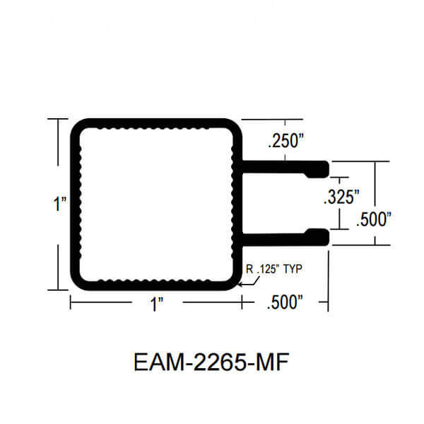 EAM-2265 – 1″ x 1″ w/ Channel for .325″ Material