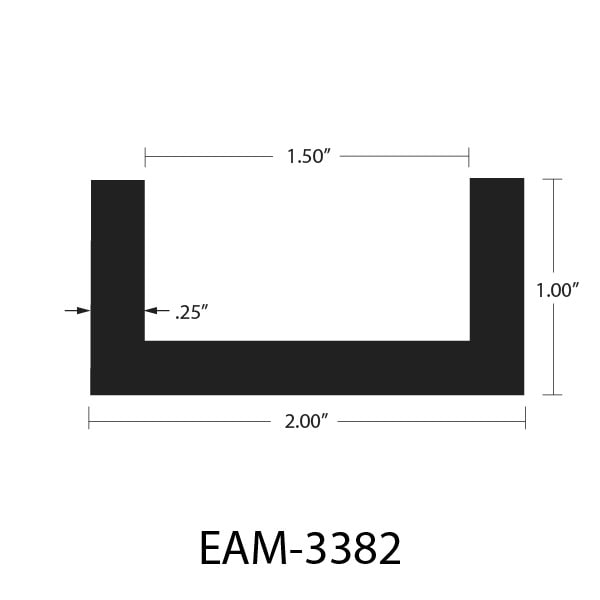 EAM-3382 Aluminum Channel Dimensions
