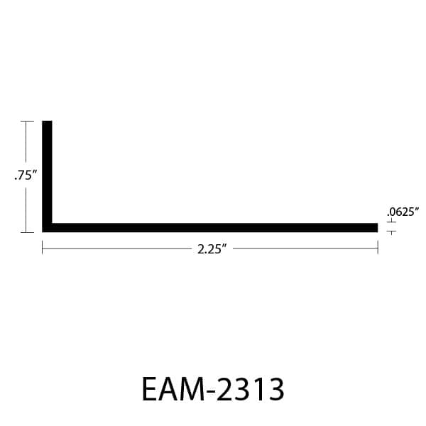 EAM-2313 Aluminum Angle - 2.25" x .75" x .0625"