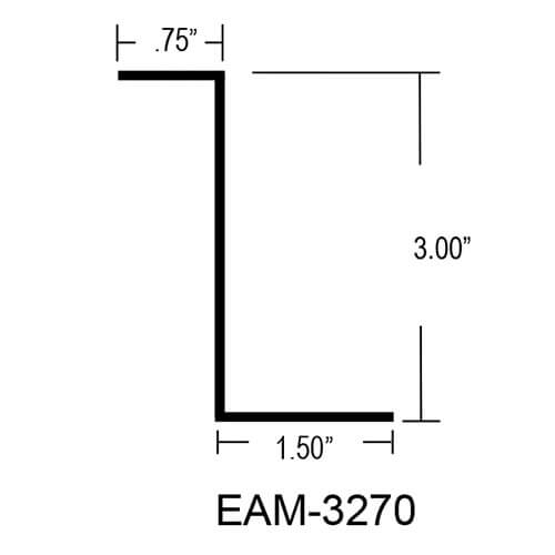 EAM-3270 – 3/4″ X 3″ X 1-1/2″ X 1/8″