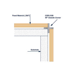 COR-3109 Aluminum Outside Corner Trim Install Diagram