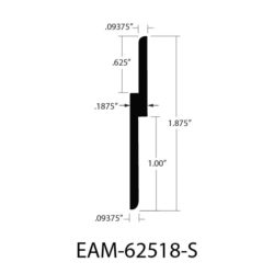 EAM-62518-S Aluminum Z Clip Dimensions
