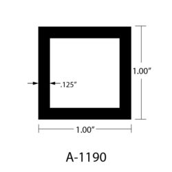 A-1190 Square Tubing 1" x 1" x .125" Wall, Sharp Corner