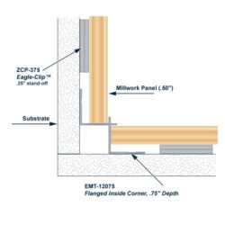 Architectural Millwork Trim Aluminum Inside Corner Return Key