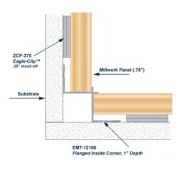 Architectural Millwork Trim Aluminum Inside Corner Return Key