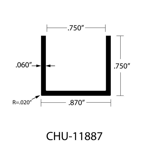 CHU-11887 U-Channel dimensions