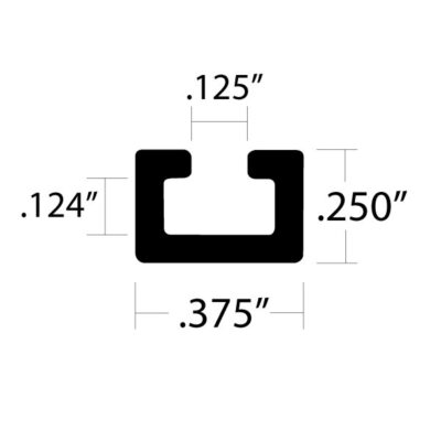 Aluminum C Channel – Slide Track – .375 X .250 - Eagle Aluminum