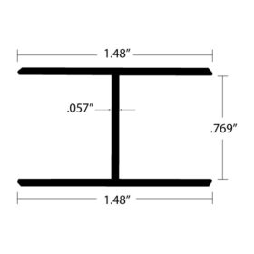 Aluminum H-Channel Extrusion for 3/4