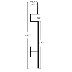 EDW-B050-50 Aluminum Drywall Baseplate Reveal