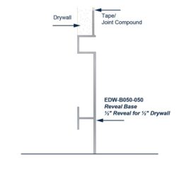 EDW-B050-50 Aluminum Drywall Trim Install Diagram