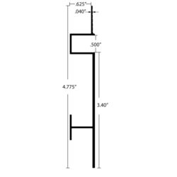 EDW-B063-50 Aluminum Drywall Baseplate Reveal