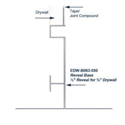 EDW-B063-50 Aluminum Drywall Trim Install Diagram