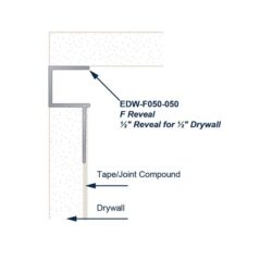 EDW-F050-50 Aluminum Drywall Trim Install Diagram