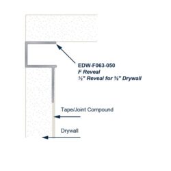 EDW-F063-50 Aluminum Drywall Trim Install Diagram