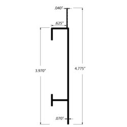 EDW-FB063-400 Aluminum base plate flush dimensions