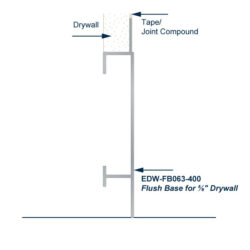 EDW-FB063-400 Aluminum drywall base plate flush
