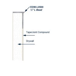 EDW-L0500- Aluminum Drywall Trim Install Diagram