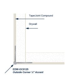 EDW-OC0125- Aluminum Drywall Trim Install Diagram