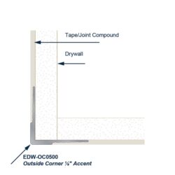 EDW-OC0500- Aluminum Drywall Trim Install Diagram