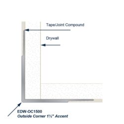 EDW-OC1500- Aluminum Drywall Trim Install Diagram