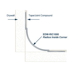 aluminum bullnose inside corner drywall installed