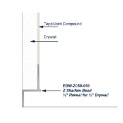 EDW-Z050-50 Aluminum Drywall Trim Install Diagram