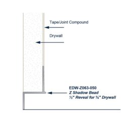 EDW-Z063-50 Aluminum Drywall Trims Install Diagrams