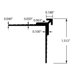 EWC-AOSC188 outside corner guard for wallcoverings dimensions
