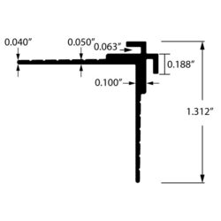 EWC-FOSC188 wallcovering corner guard dimensions