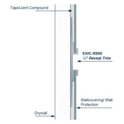 EWC-R500 wallcovering reveal trim install diagram