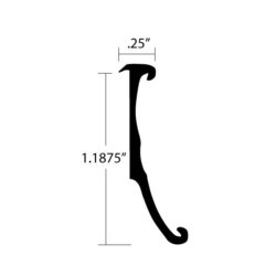 PTM-175 Aluminum Price Tag Moulding Dimensions